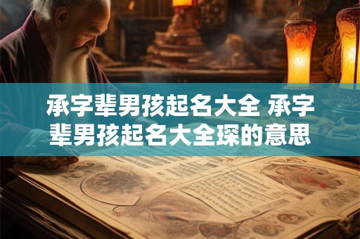 承字辈男孩起名大全 承字辈男孩起名大全琛的意思