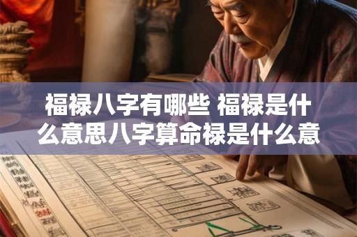 福禄八字有哪些 福禄是什么意思八字算命禄是什么意思