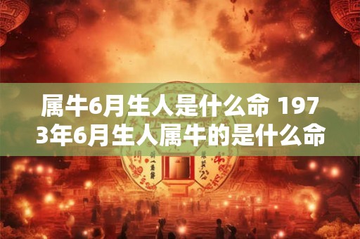 属牛6月生人是什么命 1973年6月生人属牛的是什么命