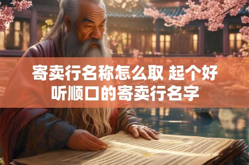 寄卖行名称怎么取 起个好听顺口的寄卖行名字