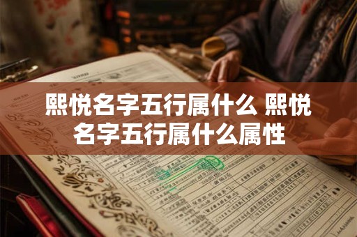 熙悦名字五行属什么 熙悦名字五行属什么属性