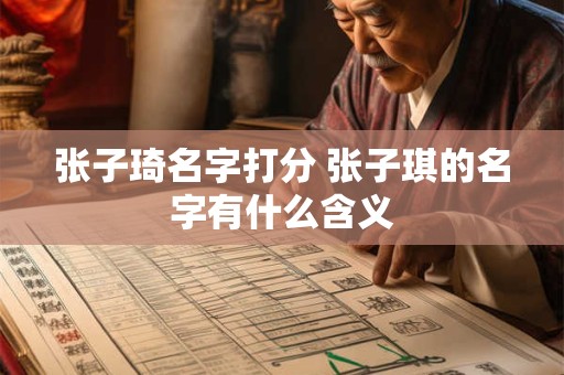 张子琦名字打分 张子琪的名字有什么含义