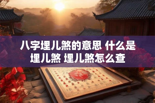八字埋儿煞的意思 什么是埋儿煞 埋儿煞怎么查