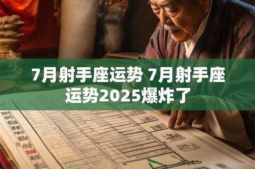 7月射手座运势 7月射手座运势2025爆炸了