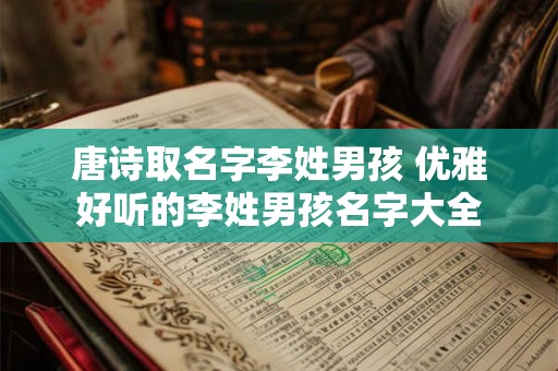 唐诗取名字李姓男孩 优雅好听的李姓男孩名字大全