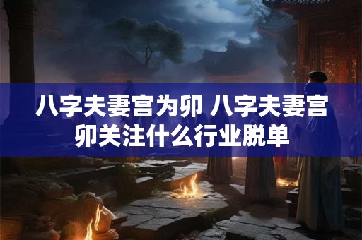 八字夫妻宫为卯 八字夫妻宫卯关注什么行业脱单