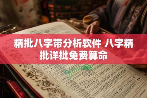 精批八字带分析软件 八字精批详批免费算命
