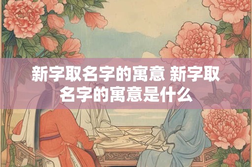 新字取名字的寓意 新字取名字的寓意是什么