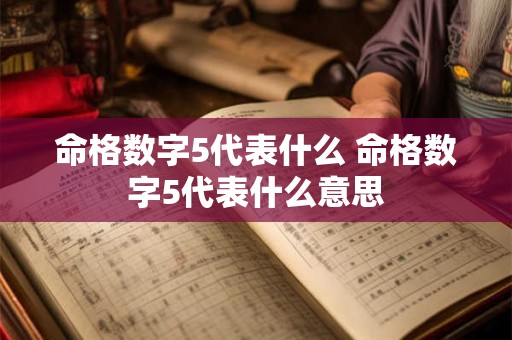 命格数字5代表什么 命格数字5代表什么意思
