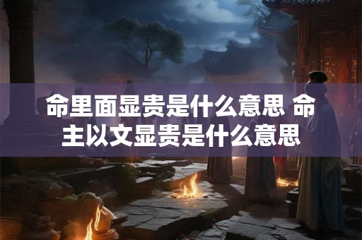 命里面显贵是什么意思 命主以文显贵是什么意思