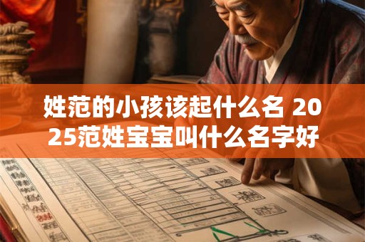 姓范的小孩该起什么名 2025范姓宝宝叫什么名字好