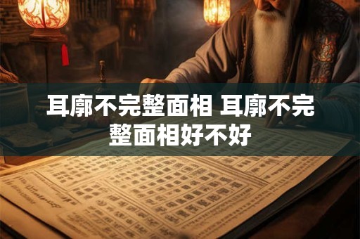 耳廓不完整面相 耳廓不完整面相好不好