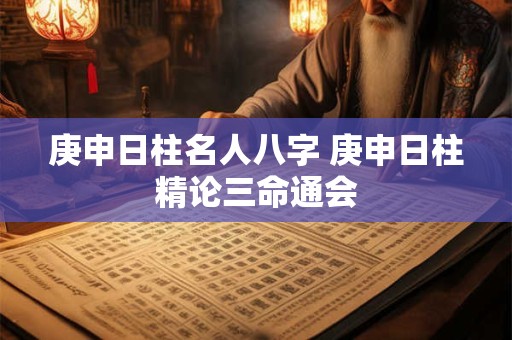 庚申日柱名人八字 庚申日柱精论三命通会