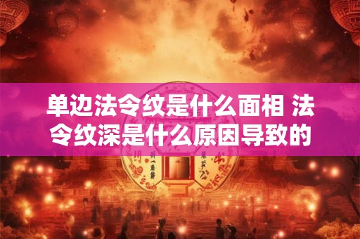 单边法令纹是什么面相 法令纹深是什么原因导致的