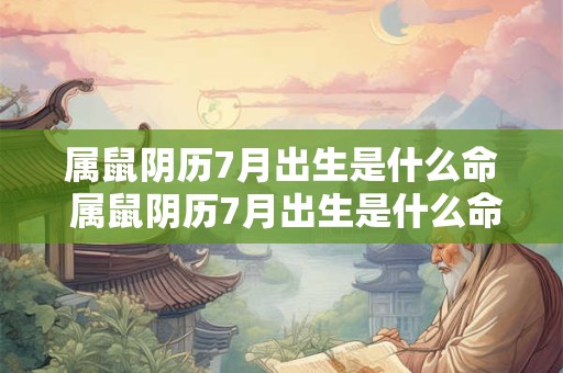 属鼠阴历7月出生是什么命 属鼠阴历7月出生是什么命运