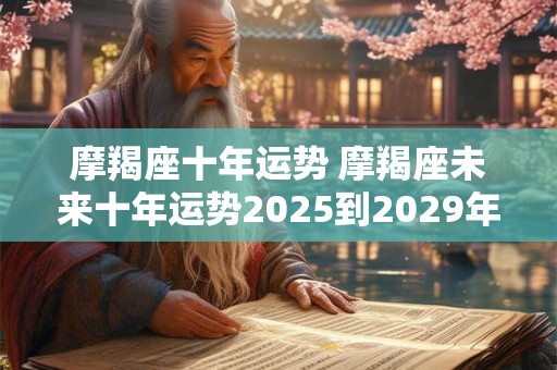 摩羯座十年运势 摩羯座未来十年运势2025到2029年运势