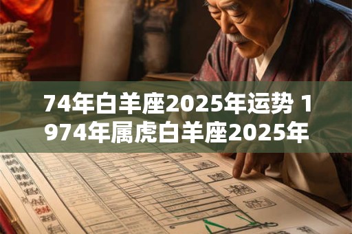 74年白羊座2025年运势 1974年属虎白羊座2025年运势