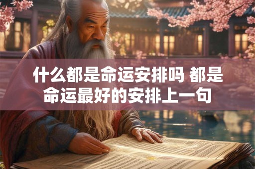 什么都是命运安排吗 都是命运最好的安排上一句