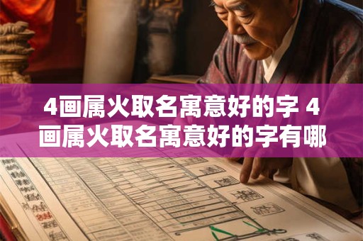 4画属火取名寓意好的字 4画属火取名寓意好的字有哪些