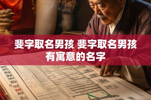 斐字取名男孩 斐字取名男孩有寓意的名字