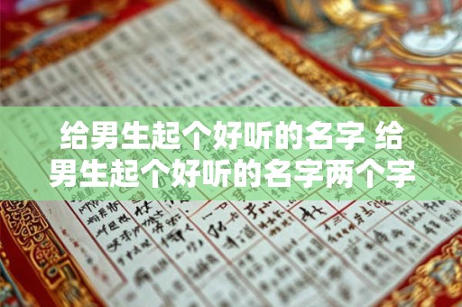 给男生起个好听的名字 给男生起个好听的名字两个字