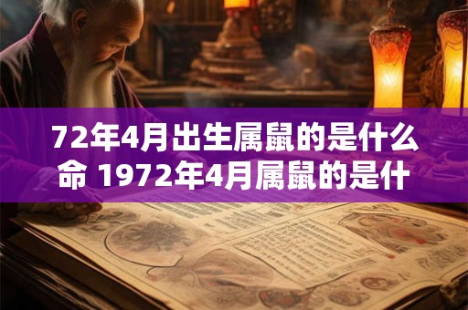 72年4月出生属鼠的是什么命 1972年4月属鼠的是什么命