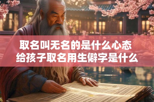 取名叫无名的是什么心态 给孩子取名用生僻字是什么心态