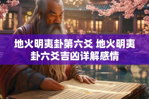 地火明夷卦第六爻 地火明夷卦六爻吉凶详解感情