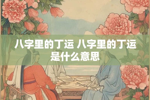 八字里的丁运 八字里的丁运是什么意思