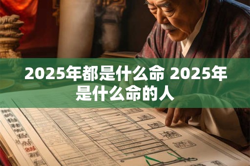 2025年都是什么命 2025年是什么命的人