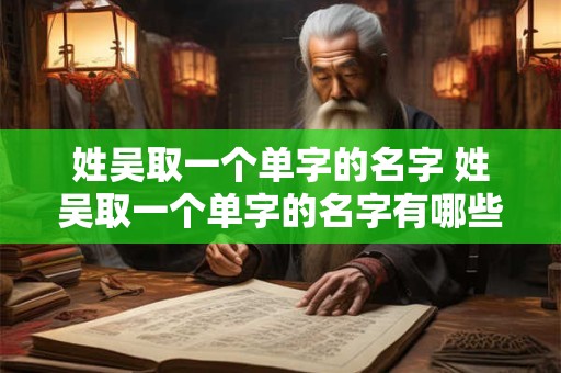姓吴取一个单字的名字 姓吴取一个单字的名字有哪些