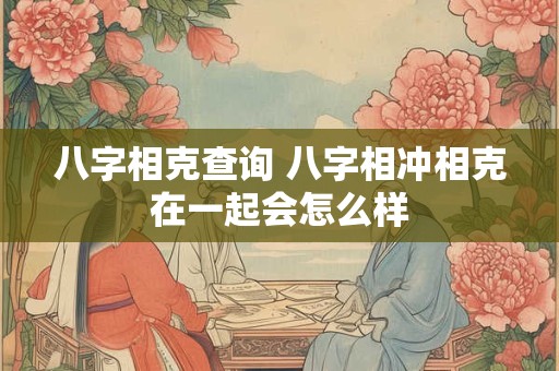 八字相克查询 八字相冲相克在一起会怎么样