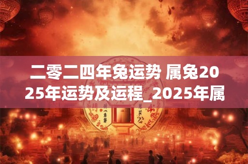 二零二四年兔运势 属兔2025年运势及运程_2025年属兔人的全年运势