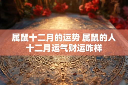 属鼠十二月的运势 属鼠的人十二月运气财运咋样