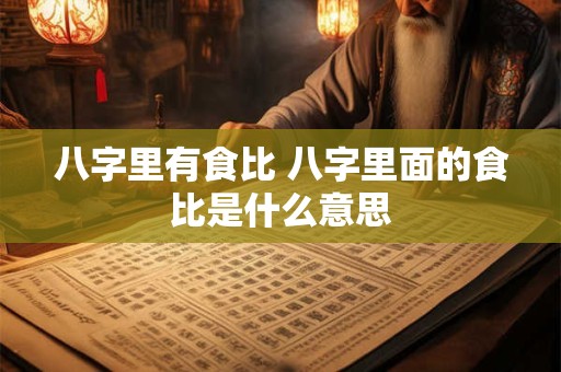 八字里有食比 八字里面的食比是什么意思