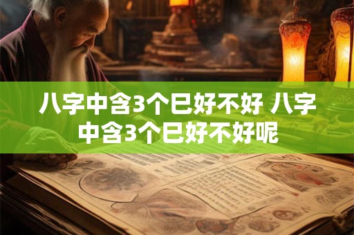 八字中含3个巳好不好 八字中含3个巳好不好呢