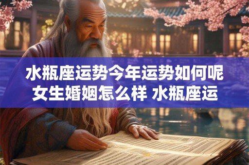 水瓶座运势今年运势如何呢女生婚姻怎么样 水瓶座运势2025年运势详解