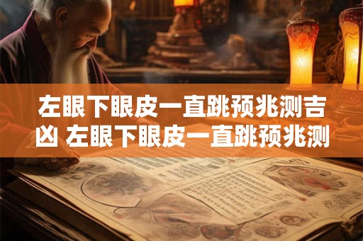 左眼下眼皮一直跳预兆测吉凶 左眼下眼皮一直跳预兆测吉凶女人