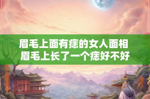眉毛上面有痣的女人面相 眉毛上长了一个痣好不好