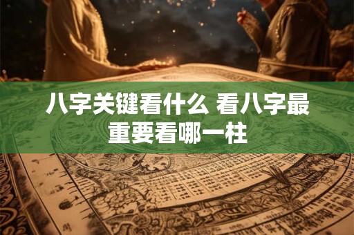 八字关键看什么 看八字最重要看哪一柱