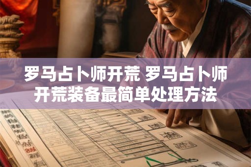 罗马占卜师开荒 罗马占卜师开荒装备最简单处理方法