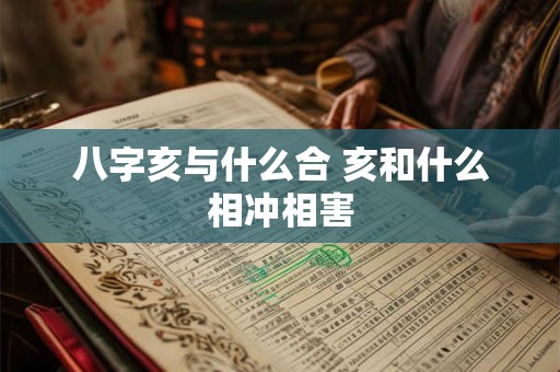 八字亥与什么合 亥和什么相冲相害
