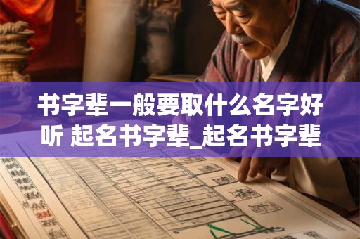 书字辈一般要取什么名字好听 起名书字辈_起名书字辈相关