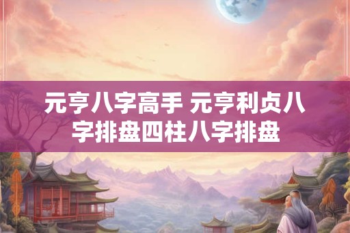 元亨八字高手 元亨利贞八字排盘四柱八字排盘