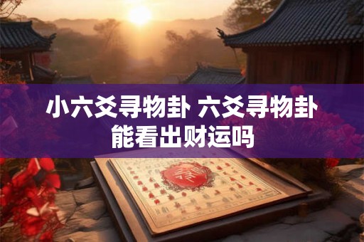 小六爻寻物卦 六爻寻物卦能看出财运吗