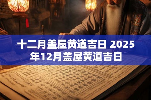 十二月盖屋黄道吉日 2025年12月盖屋黄道吉日