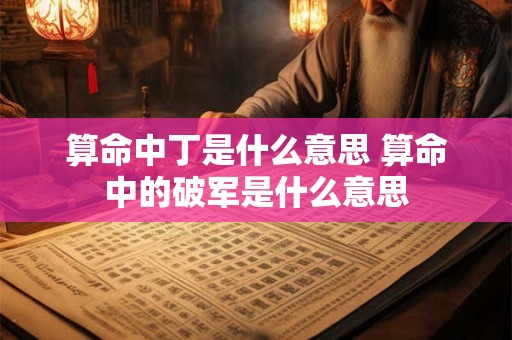 算命中丁是什么意思 算命中的破军是什么意思