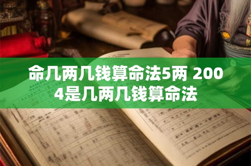 命几两几钱算命法5两 2004是几两几钱算命法