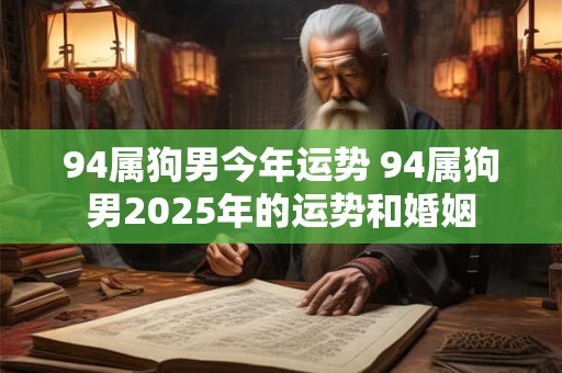 94属狗男今年运势 94属狗男2025年的运势和婚姻