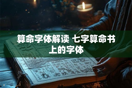 算命字体解读 七字算命书上的字体